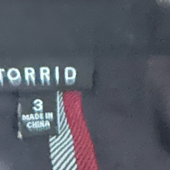 Torrid - *Plus Size* Black asymmetrical blouse w. red and white plaid - Size 3 - Picture 2 of 2